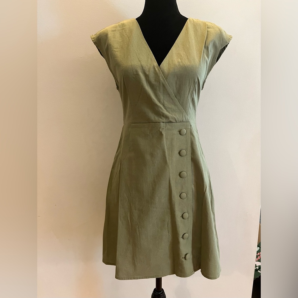 Urban Outfitters Sage Green Button Dress, size S - Picture 1 of 9
